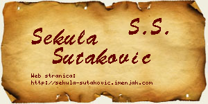 Sekula Šutaković vizit kartica